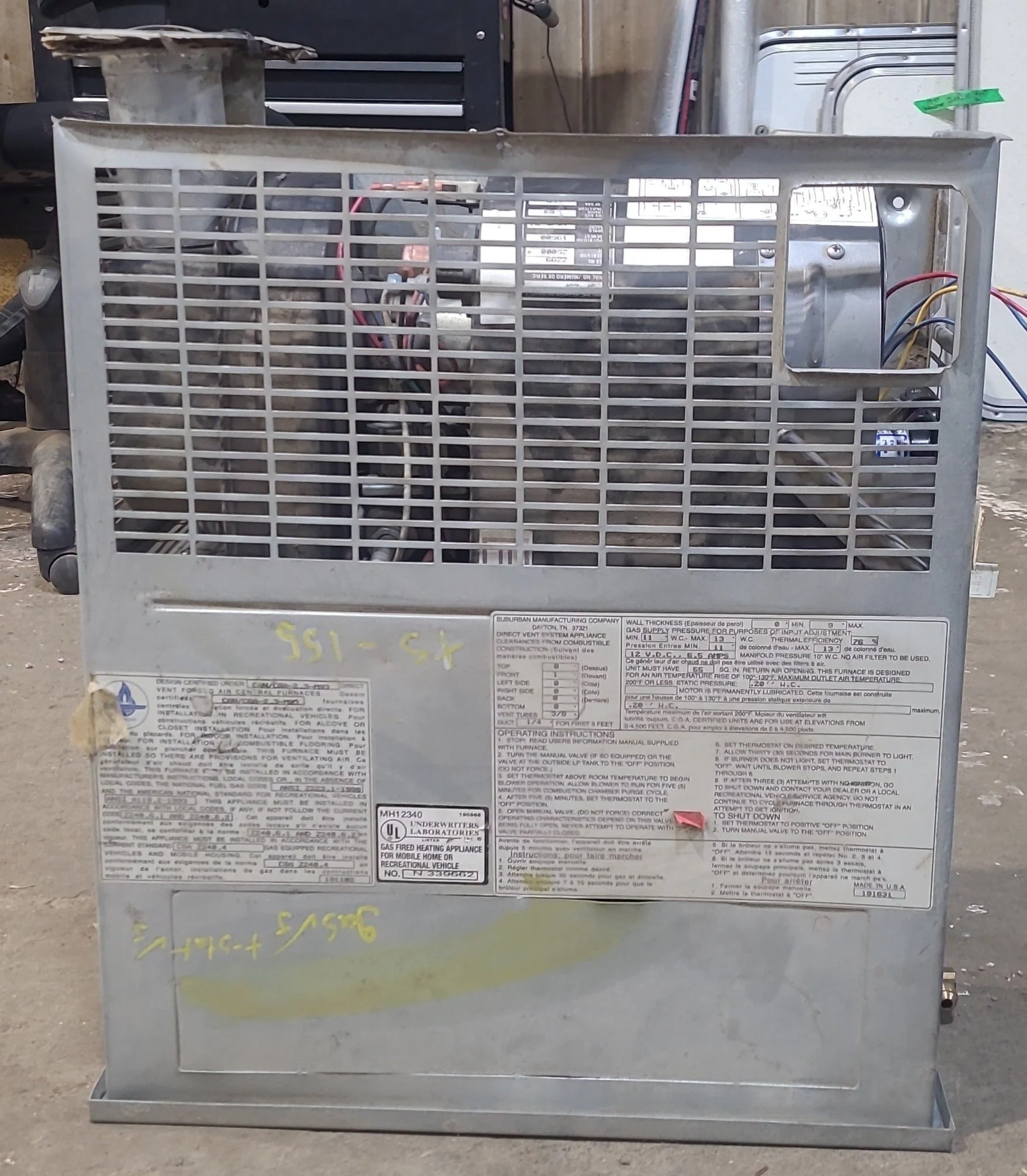 25,000 BTU Used Suburban RV Propane Furnace - SF-25F - Image 4