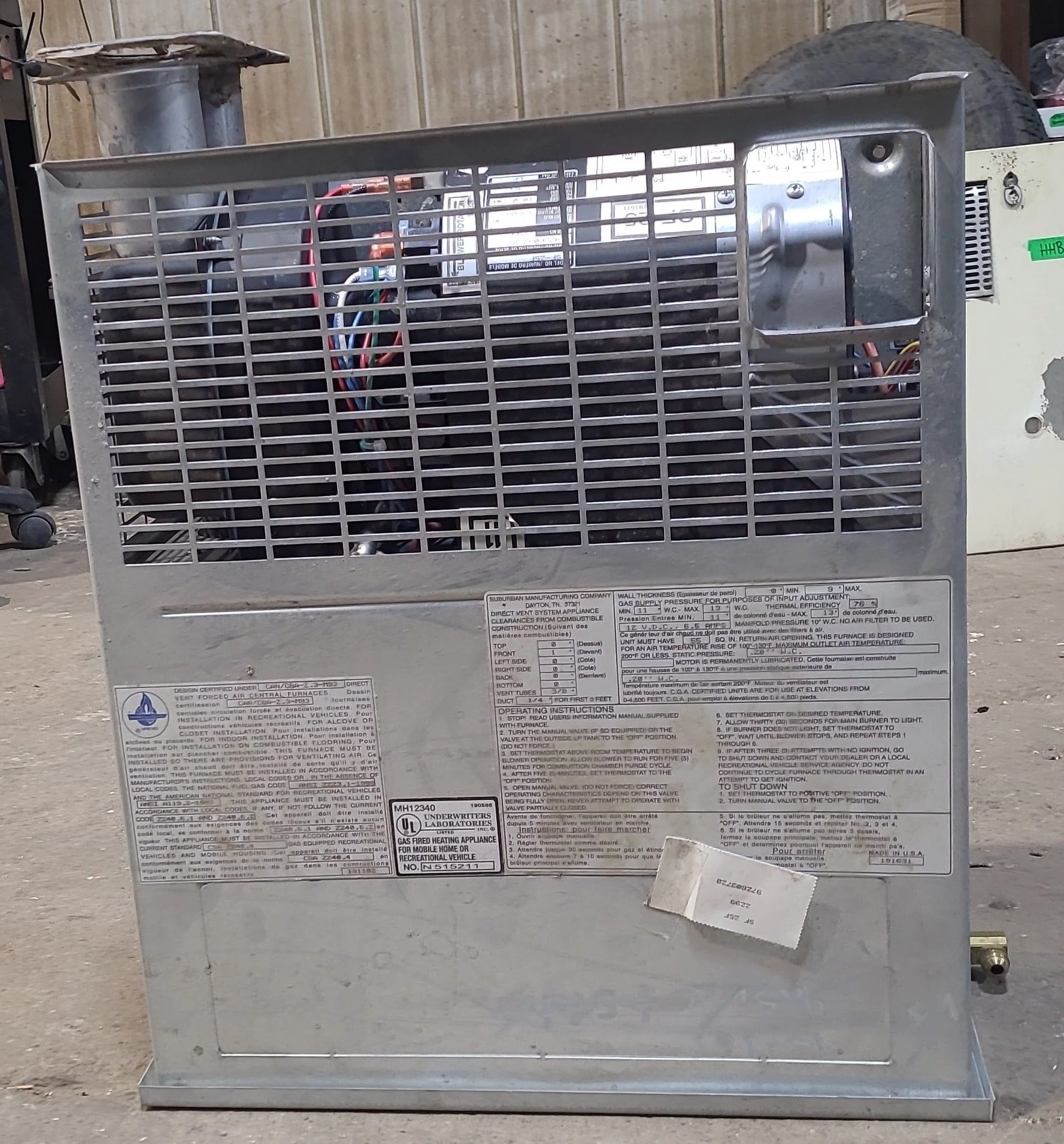 25,000 BTU USED Suburban RV Propane Furnace - SF-25F - Image 5
