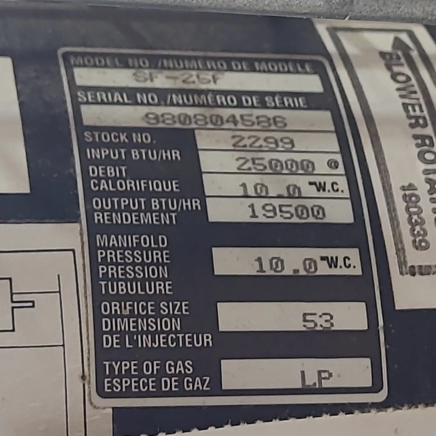 25,000 BTU Used Suburban RV Propane Furnace - SF-25F - Image 2