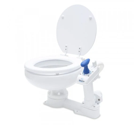 Albin 07-01-003 Marine Series Toilet, White Porcelain/White Wooden Seat