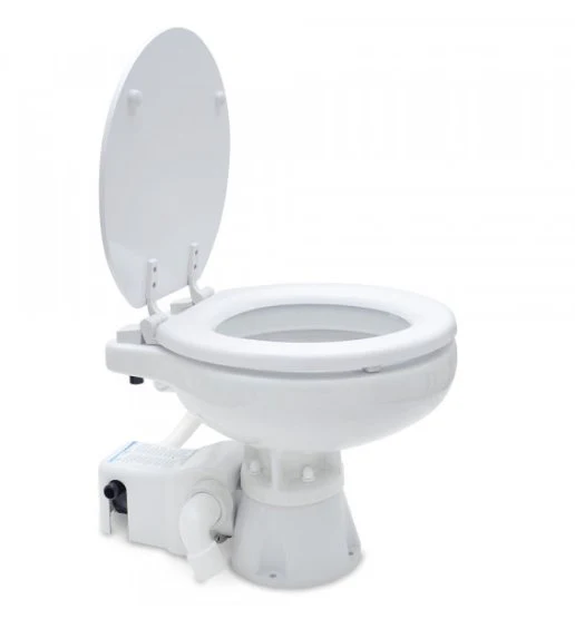 Albin 07-02-008 Marine Series Toilet, White Porcelain/White Wooden Seat - Image 2