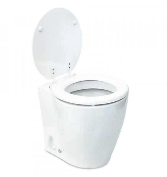 Albin 07-02-043 Marine Series Toilet, White Porcelain/White Wooden Seat - Image 2