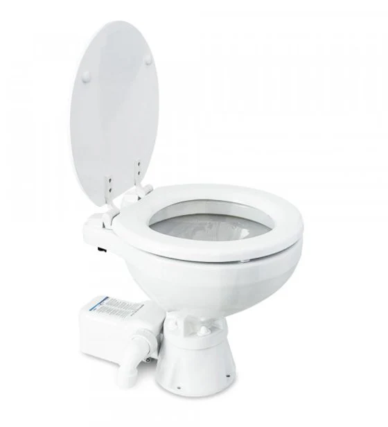 Albin 07-03-010 Marine Series Toilet, White Porcelain/White Wooden Seat - Image 2