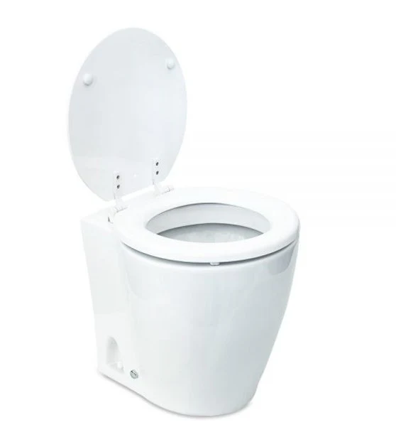 Albin 07-03-045 Marine Series Toilet, White Porcelain/White Wooden Seat - Image 2