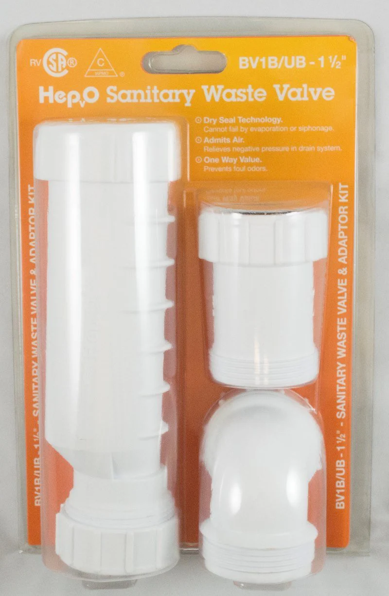 Sunbelt BV1B/UB11/2 HepvO ™Sink Trap, Straight Valve, 1-1/2" Angled Adapter, White