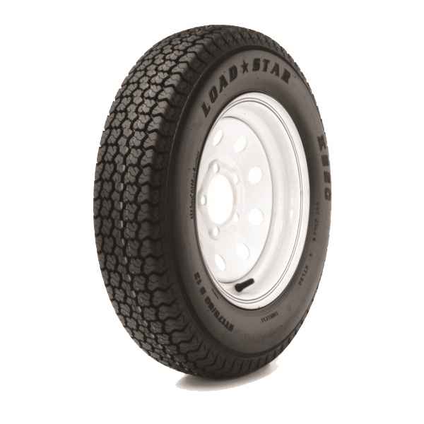 205/75D Tire15 C/5H Trailer Wheel Spoke White Striped