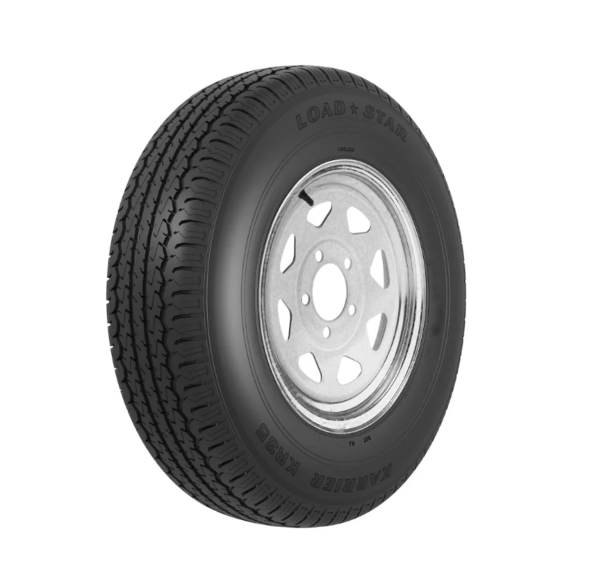 ST205/75R15 Trailer Tire/Wheel 8 Split Spoke, Silver