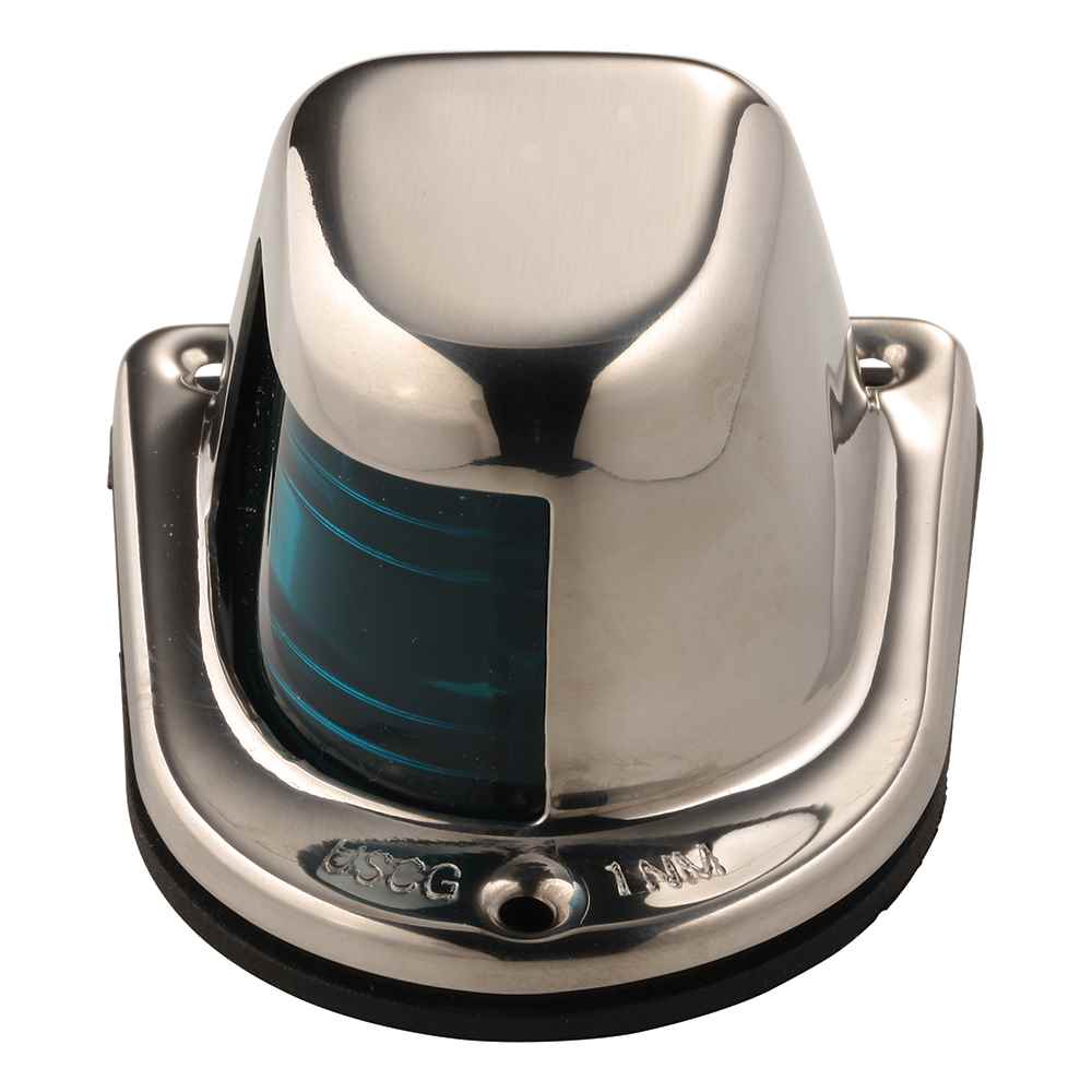 1-Mile Deck Mount, Green Sidelight - 12V - Stainless Steel Housing - Image 2