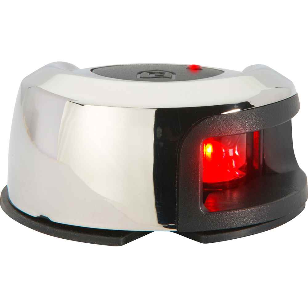LightArmor Deck Mount Navigation Light - Stainless Steel - Port (red) - 2NM