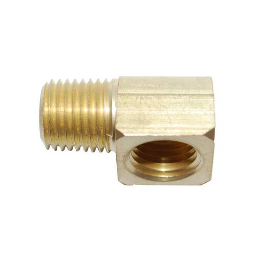 Attwood Marine Fuel Line Fitting Connector - 1/4" Male NPT x 1/4" NPTF - 90 Degree - Brass - 8887-6
