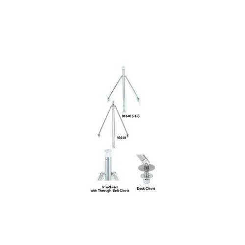 Attwood Marine Water Ski Tow Rope Pole - Fixed Height - 360° Swivel Head; Stainless Steel - 903-008-T-S