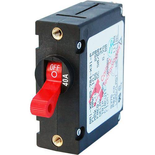 BLUE SEA A Series Circuit Breaker - 40 Amps/240 Volt AC/65 Volt DC - 7225-BSS