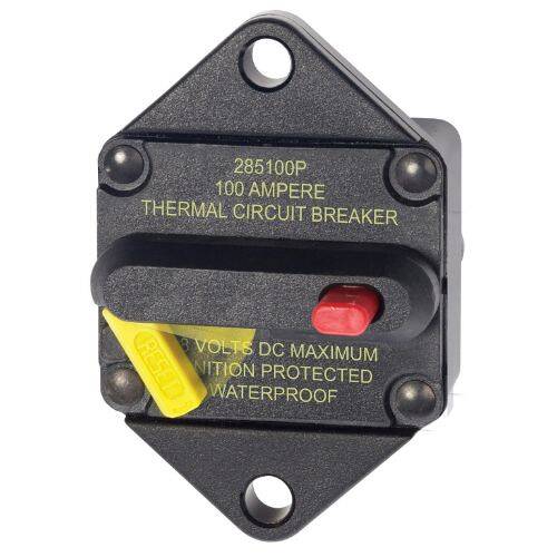 BLUE SEA Circuit Breaker - 285 Series; 100 Amps/ 48 Volts DC; Thermal Type - 7087-BSS