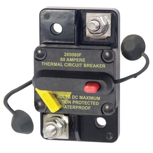 BLUE SEA Circuit Breaker - 285 Series; 60 Amps/ 48 Volts DC; M6 Stud Terminal - 7186-BSS