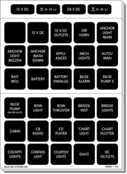Blue Sea 4217-BSS Multi Purpose Label (For 360 Panel System/ Battery Management Panels/ ST CLB Circuit Breaker Blocks/ WeatherDeck Panels)