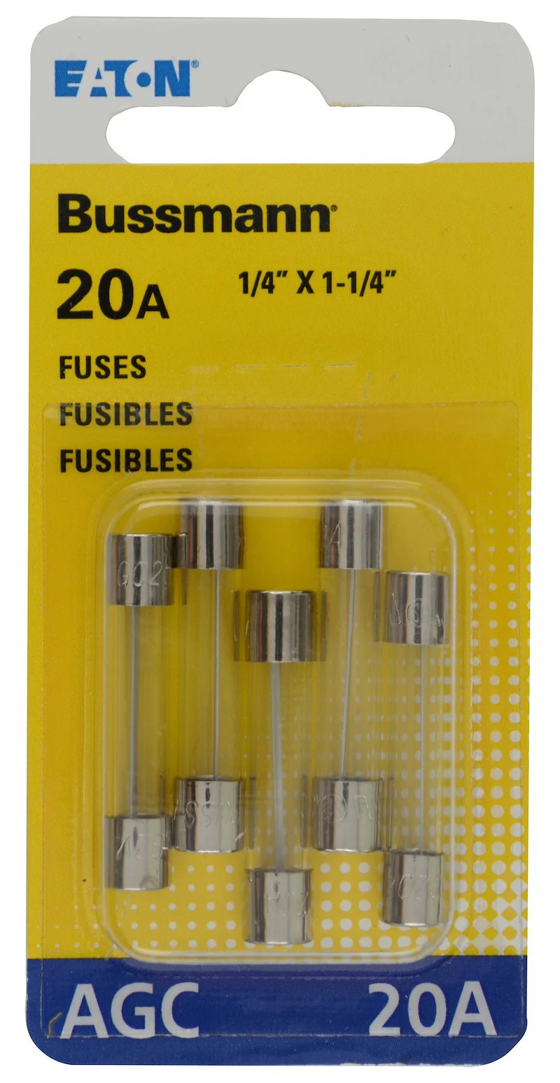 Bussmann BP/AGC-20-RP AGC-20 Glass Fuses 5-Pack
