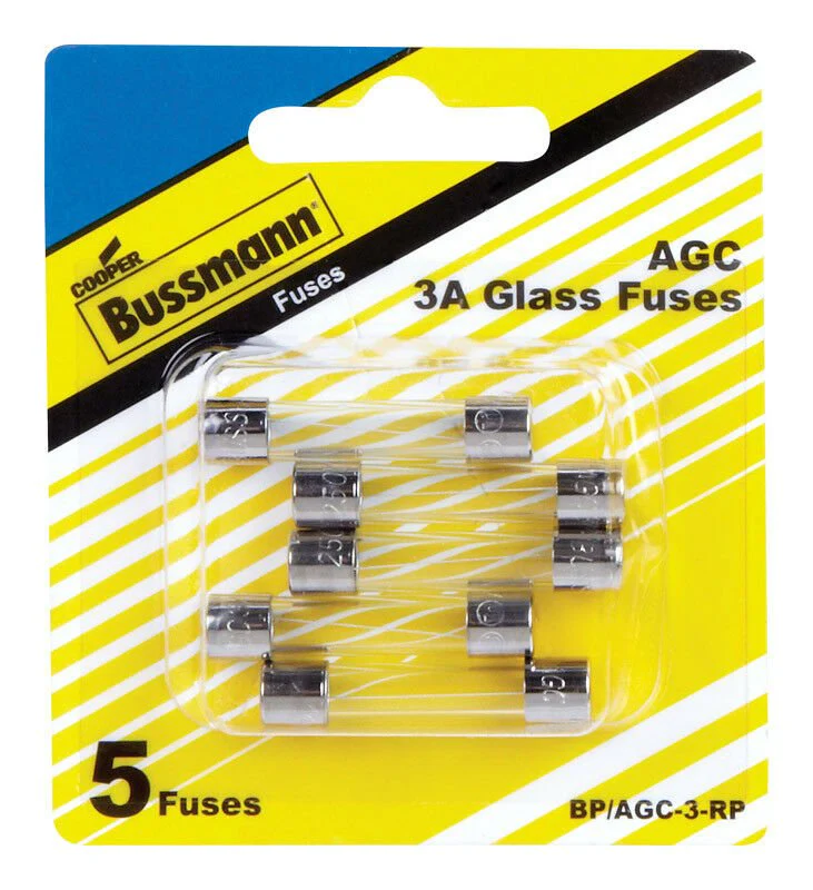 Bussman BP/AGC-3-RP AGC-3 Fuses 5-Pack