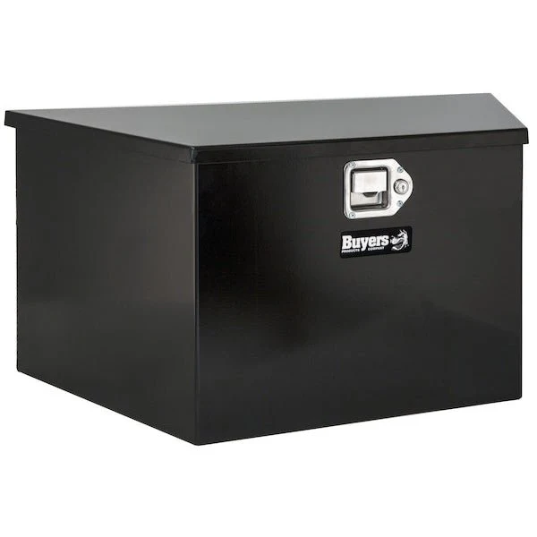 Black Steel Trailer Tongue Truck Box (15x14.5x34/22.5 Inch)