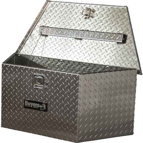 Diamond Tread Aluminum Trailer Tongue Truck Box (15x14.5x34/20.7 Inch)