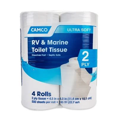 Camco 40274 TST 2-Ply Toilet Tissue, Case of 4 Packs