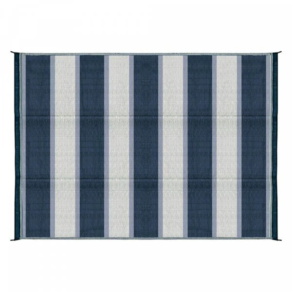 Camco C42871 - Reversible 6' x 9' Blue Stripe Outdoor Mat
