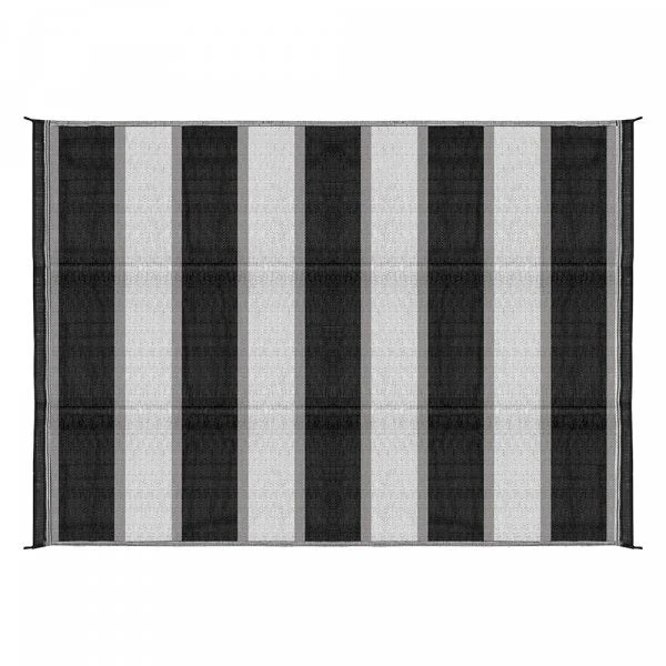 Camco C42873 - Reversible 6' x 9' Charcoal Stripe Outdoor Mat