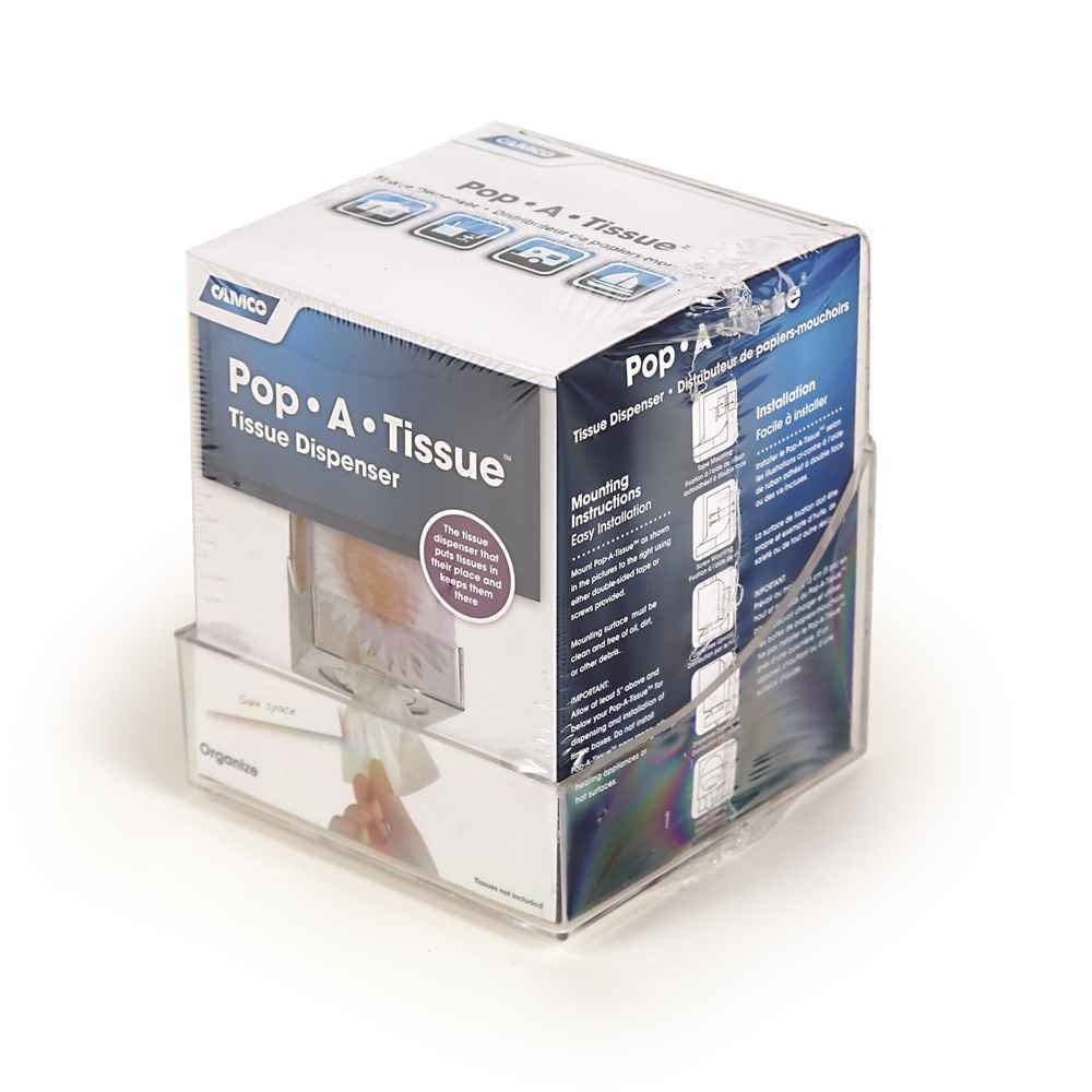 Pop-A-Tissue- Tisssue Box Holder- Mounts to Walls and Cabinets, Dispenses Tissue and Holds Tissue Boxes Upward or Downward- Perf - Image 2