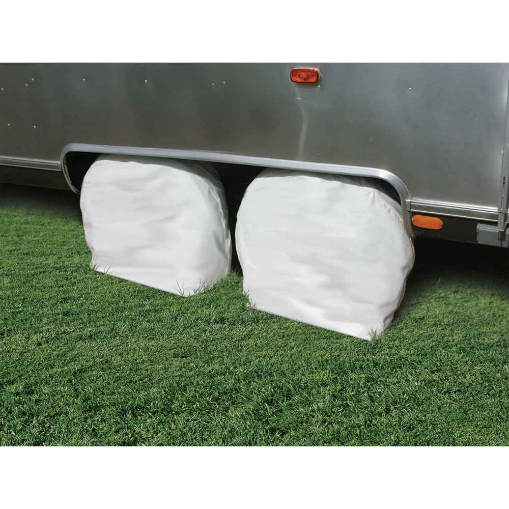 Vinyl RV Wheel & Tire Protector, 1 pair (27 inches-29 inches , White) - Image 7