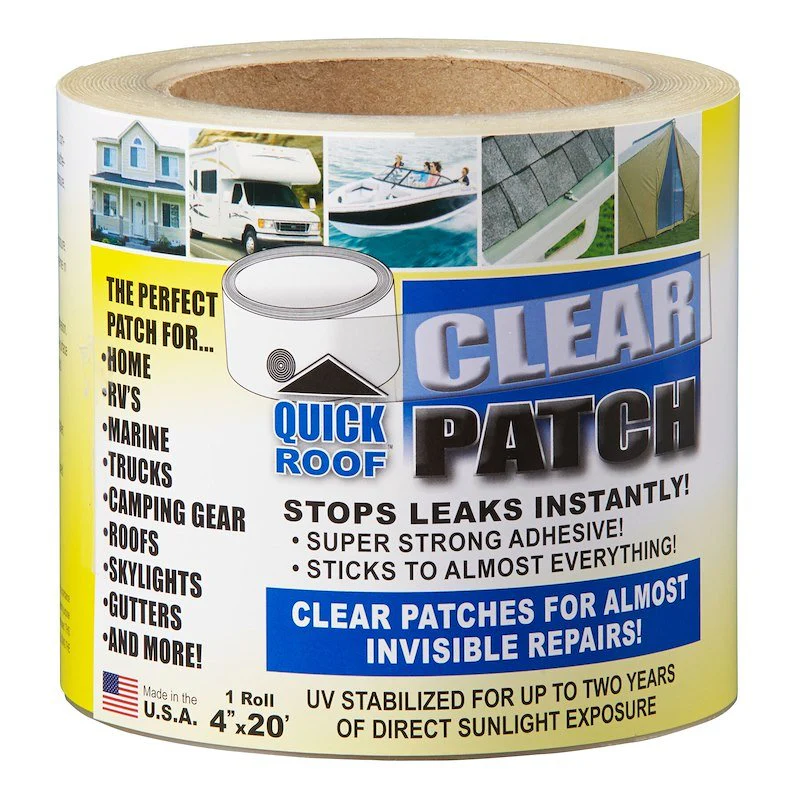 CoFair Product QRCP420 Quick Roof™ Roof Repair Tape 4" x 20 Foot - Clear