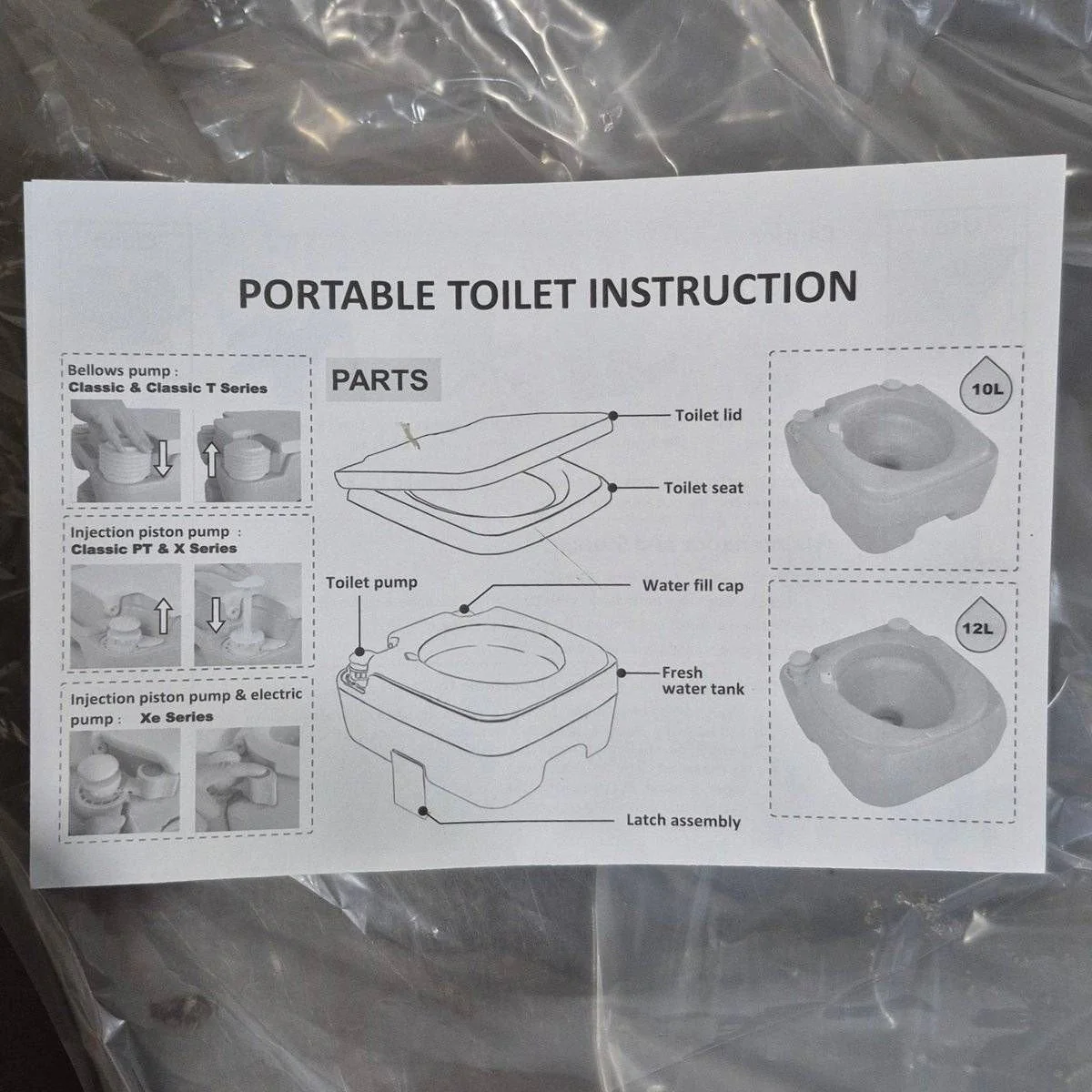 Complete RV Pro Portable Toilet, Hand Pump Flush, 20 L (5.3 Gal), Grey - N35Z515 - Image 5