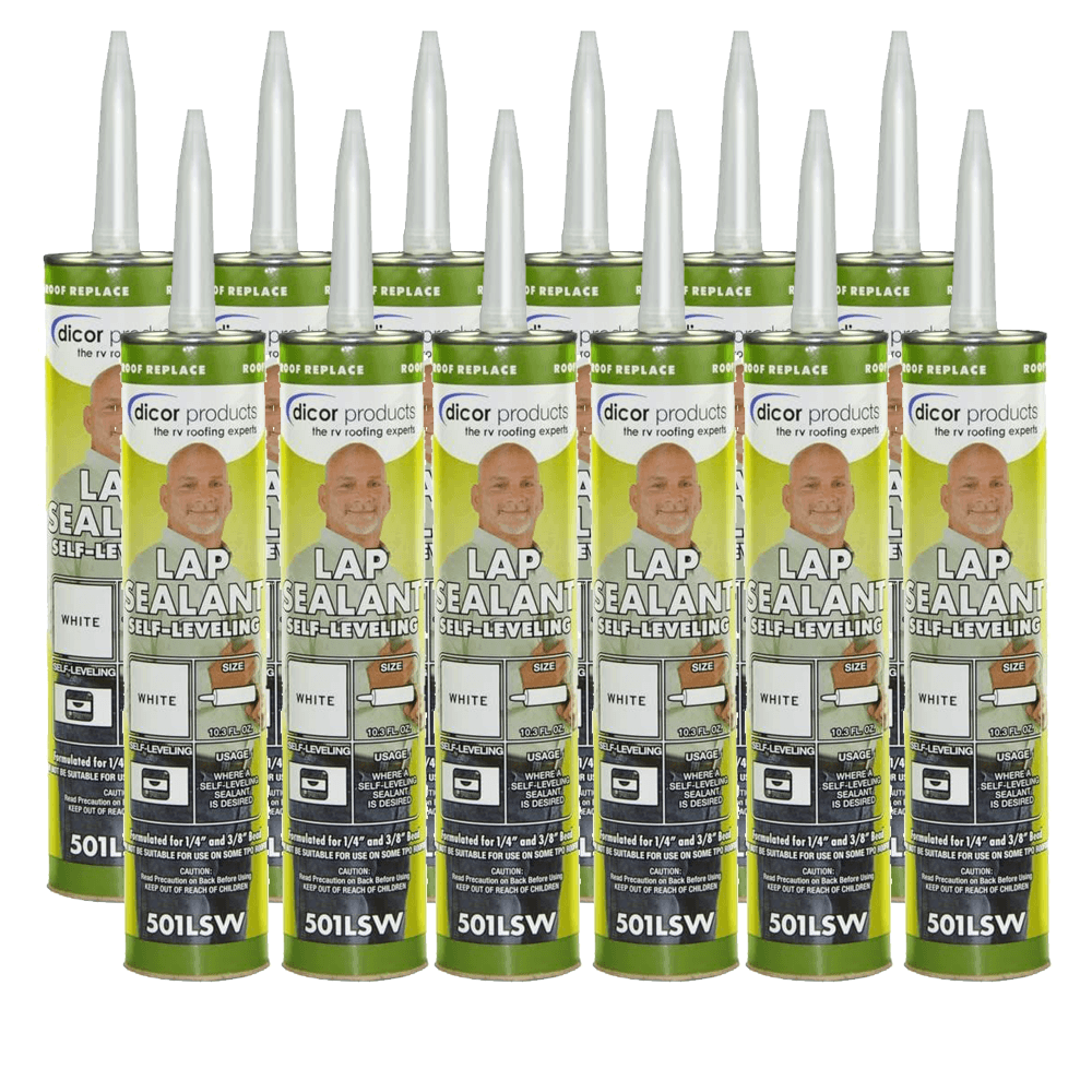 Dicor 12-7040-25 Self-Leveling Lap Sealant - White - 10.3 Oz (Case of 25)