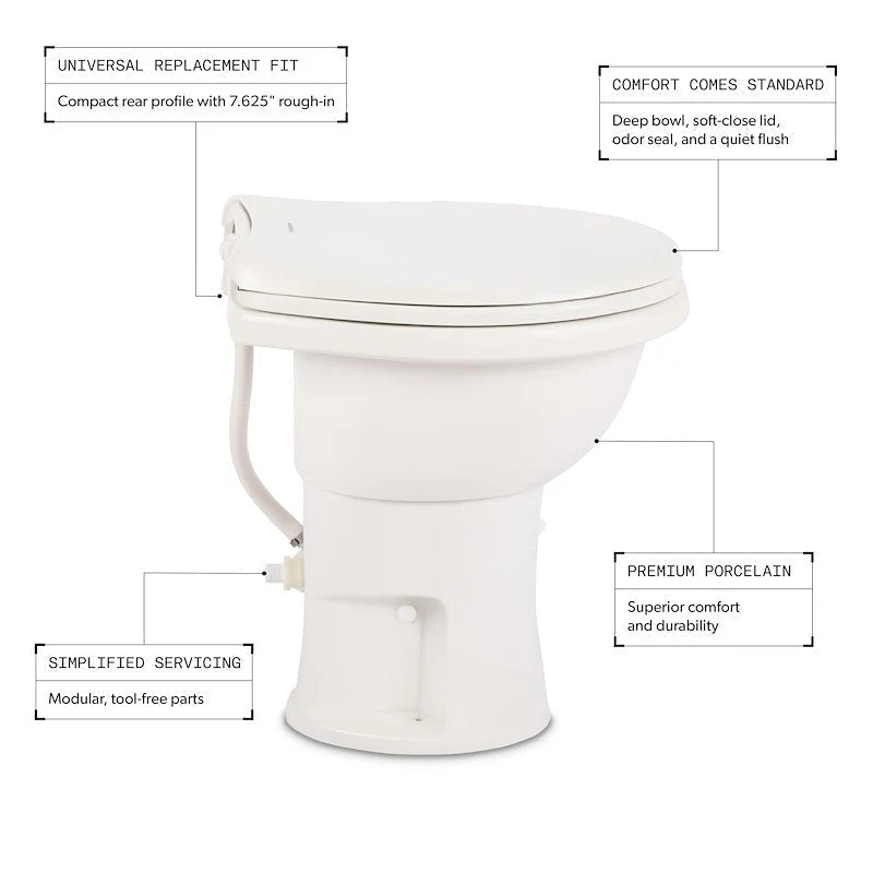 Dometic 410 Series Toilet Standard Profile White Porcelain with Pedal Flush Control 9610008259 - Image 4