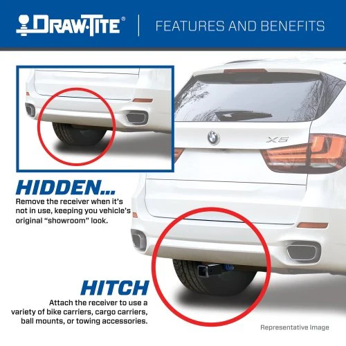 Draw Tite® • 76902 • Hidden Hitch® • Trailer Hitch Class III • Class III 2" (350 Lbs lbs GTW/3500 Lbs lbs TW) • Acura RDX 10-22 - Image 6