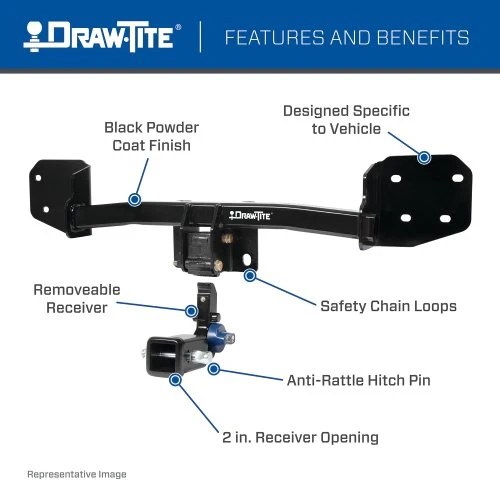 Draw Tite® • 76916 • Hidden Hitch® • Trailer Hitch Class III • Class III 2" (350 Lbs lbs GTW/3500 Lbs lbs TW) • Dodge Grand Caravan 22 - Image 8