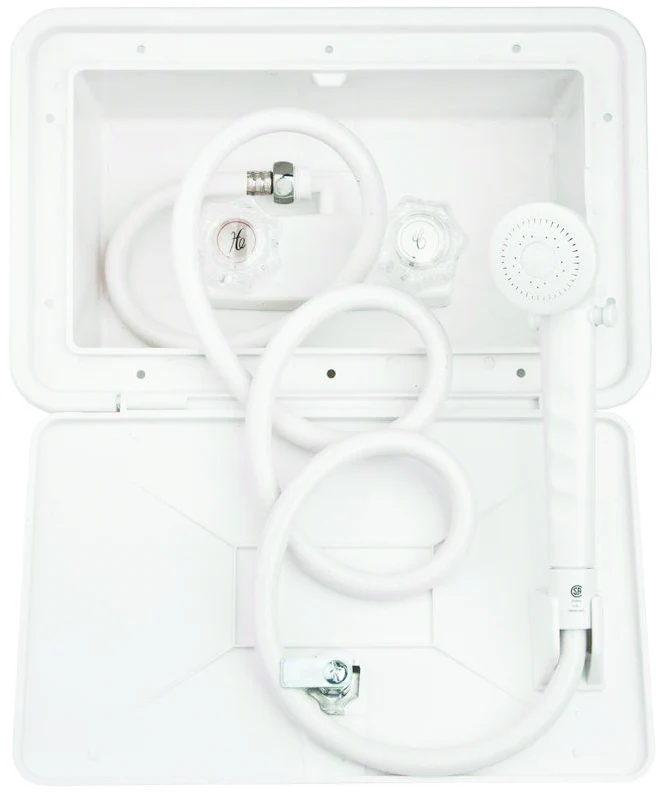 Dura Faucet DF-SA170-WT - Dura RV Exterior Shower Box Kit - White
