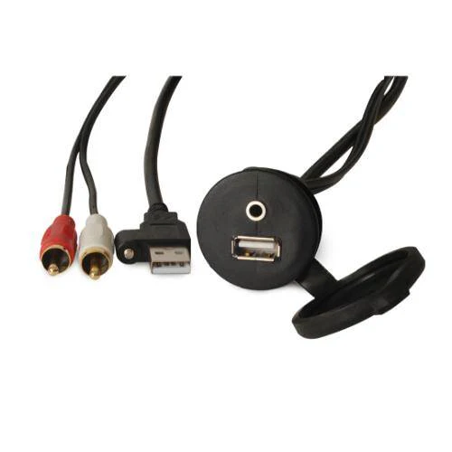 FUSION Audio/ Video Cable; 6.5' Length; Black; With Rubber Seal Cap - 010-12381-00