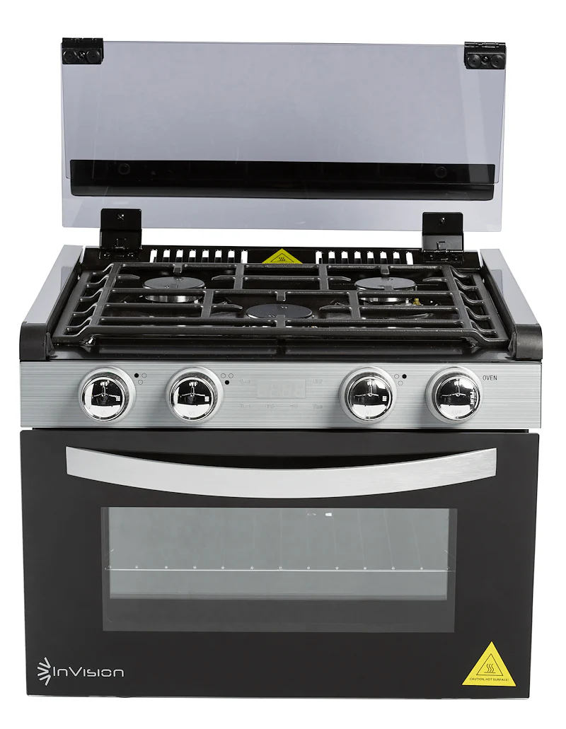 Invision 480-2730 Range - Black Porcelain Top With Open Glass Door And Stainless Steel Handle - Image 2