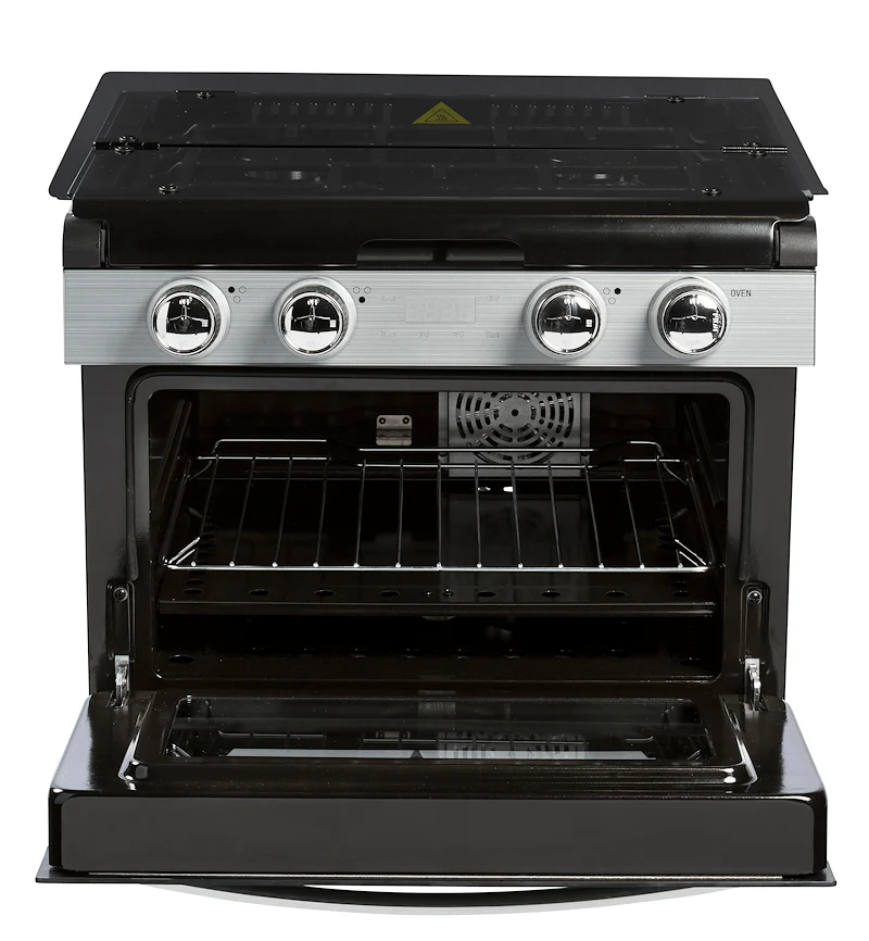 Invision 480-2730 Range - Black Porcelain Top With Open Glass Door And Stainless Steel Handle - Image 3