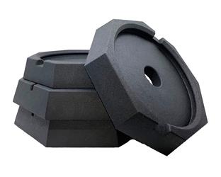 Jack Pad SnapPad HI10BSP4 HiWay 10 Bus, Rubber, Fits 10" Round Front Jack Foot And 11-1/2" Round Back Jack Foot, Black, 11-3/4" Front Jack Pad Diameter And 13-3/4" Back Jack Pad Diameter