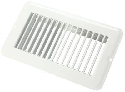 JR PRODUCTS 02-28945 - 4" X 8" FLOOR REGISTER - UNDAMPERED - METAL - WHITE