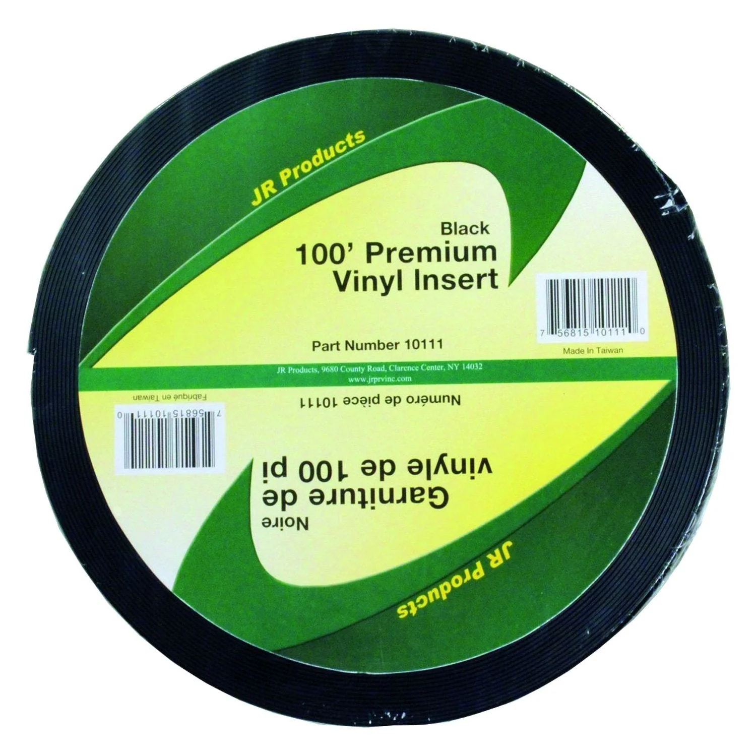 JR Products 10111 Premium Vinyl Insert 1"x100' - Black