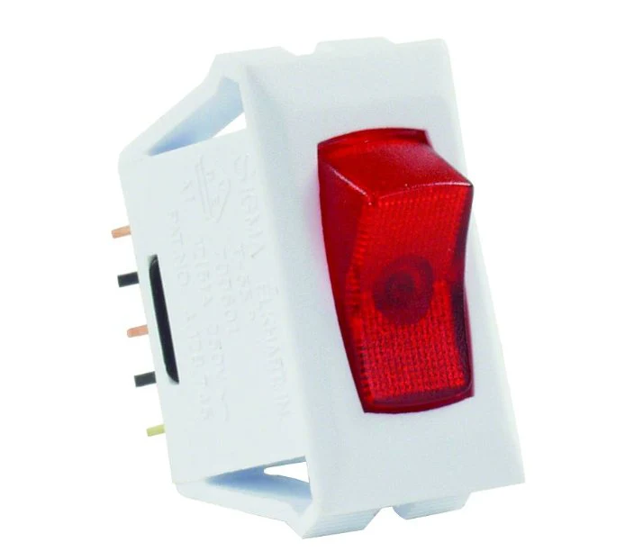 12V White w/Red Lamp On/Off