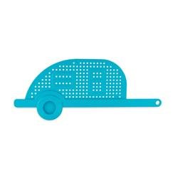 Kitchen Strainer Camco 53385 Life Is Better At The Campsite ™, Non Collapsible Type, 11" Length x 5-3/4" Width x 13/32" Depth, Dishwasher Safe, Teal RV Shape Design With Life is Better at the Campsite ™ Logo, ABS Plastic, Single