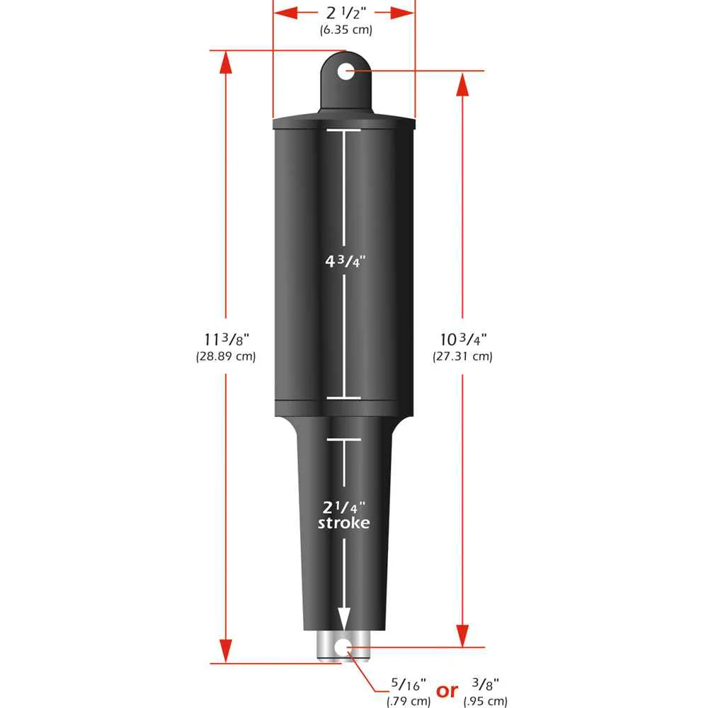 101XD Extreme Duty Actuator - 12V - 2 1/4" Stroke - 3/8" Hardware