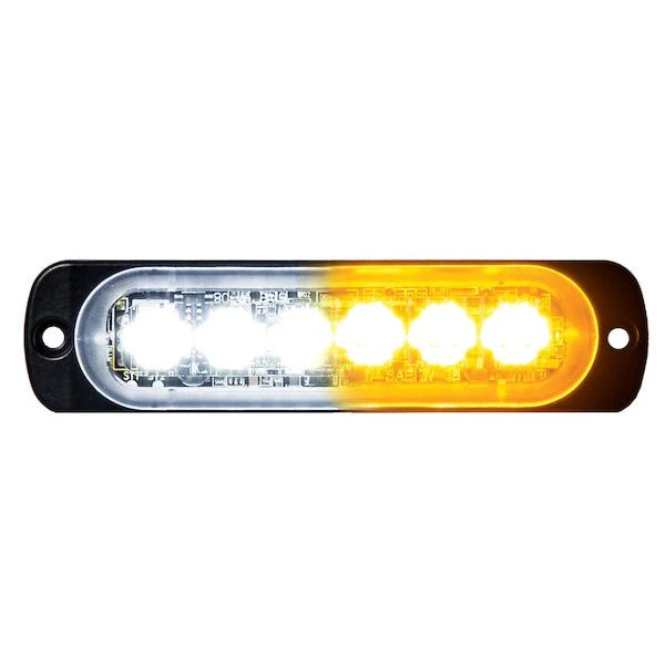 LIGHT,STROBE,4-3/8IN,6-LED,AMBER/CL