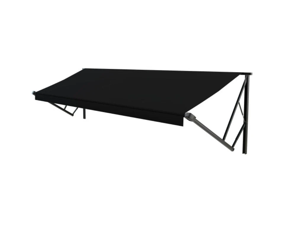 Classic Solera Manual Roller/Fabric 17 ft. Solid Black
