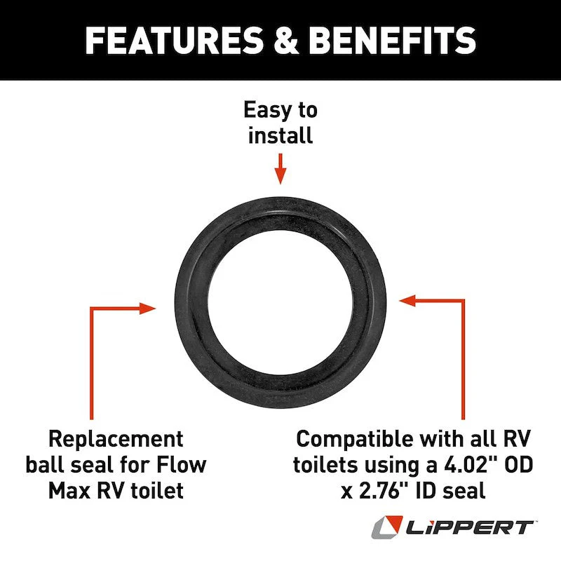 Lippert 2023038024 Flow Max Toilet Seal - Flush Ball Seal - Image 2