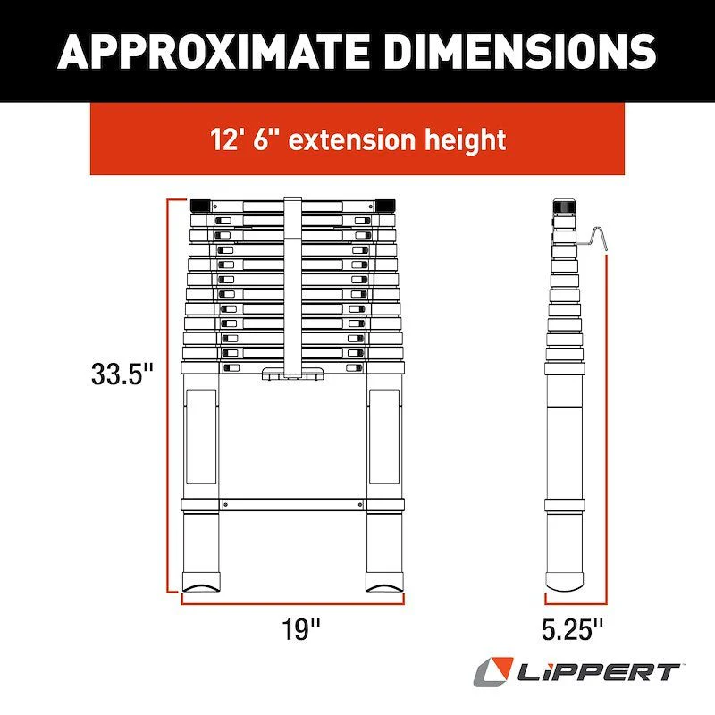 Lippert Components 2021097938 - On-The-Go™ Telescopic Ladder - 12.5' - Image 2