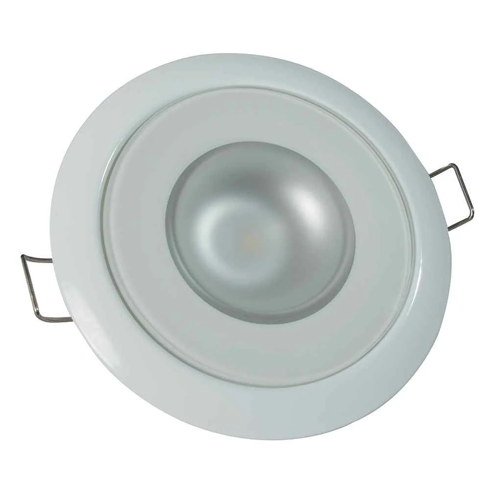Mirage - Flush Mount Down Light - Glass Finish/White Bezel - 3-Color Red/Blue Non-Dimming w/White Dimming