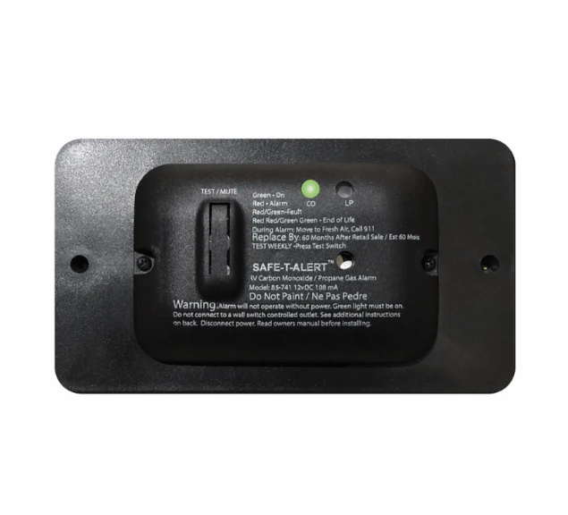 MTI Industries 85-741-BL-TR - Universal 85 Series Slim Line Black Dual CO/LP Alarm